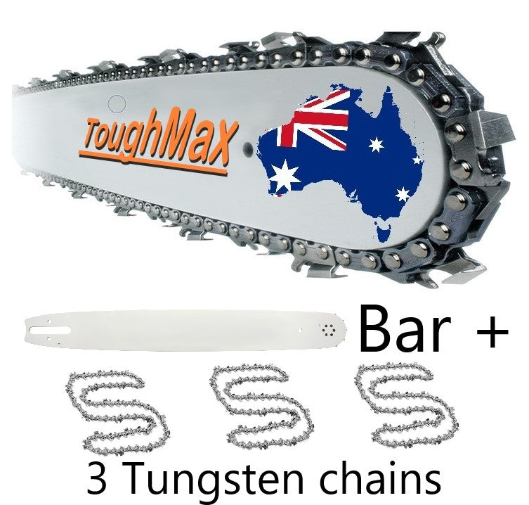 18 inch .325 - 34 cutters - 1x Chainsaw Bar + 3x Tungsten Carbide Chain .325 .063 68DL for Stihl MS 231 to 271 ToughMax!